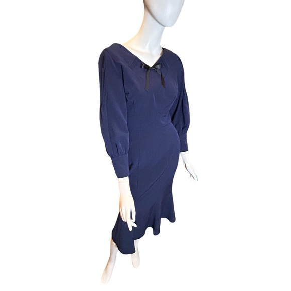 NWT Stop Staring 30s Style Navy Pin Up Dress Size Medium - Picture 2 of 15